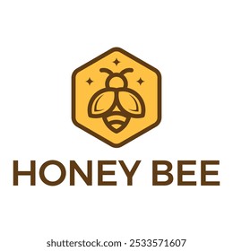 honey bee flat minimalist logo design