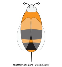 A honey bee flying - illustration , vector , icon