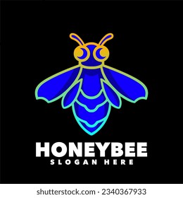 Logo de color gradiente de abejas melíferas