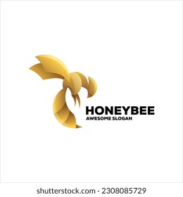 Honey bee gradient logo design