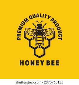 Ilustración vectorial de la plantilla de diseño gráfico de abejas de miel