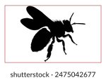 Honey Bee Hand drawing silhouette, Illustration of Bee Silhouette Art