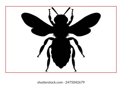 Honey Bee Hand drawing silhouette, Illustration of Bee Silhouette Art