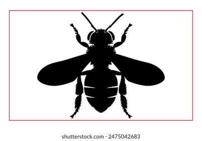 Honey Bee Hand drawing silhouette, Illustration of Bee Silhouette Art