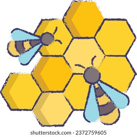 Honey bee hand drawn vector illustration