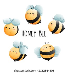 Honey Bee Happy Spring Vector Illustration Stock Vector (Royalty Free ...