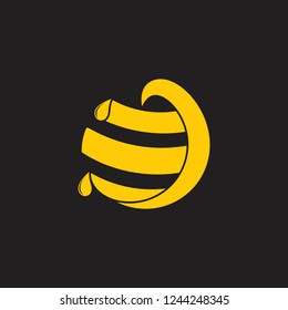 honey bee hive fresh design logo 