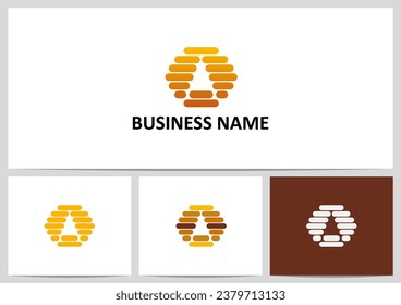 Honey Bee Hive Letter Alphabet Logo Design A