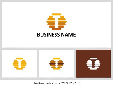 Honey Bee Hive Letter Alphabet Logo Design T
