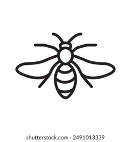 honey Bee icon Black line art vector logo