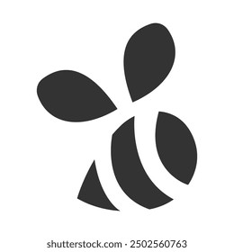 Honey Bee Icon Black and White Vector Graphic