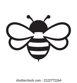 Icono de Honey Bee. Abeja voladora de dibujos animados. Personaje volador de insectos. Vector aislado sobre fondo blanco.