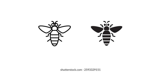 Honey bee icon. Farm animal icon button, vector, sign, symbol, logo, illustration, editable stroke, flat design style isolated on white