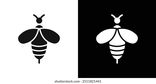 Honey bee icon Flat fill set collection