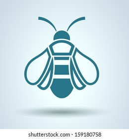 Honey Bee icon, Flat style, vector