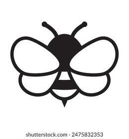 Honey Bee icon. Insect character. Cartoon flying bee.