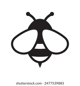 Honey Bee icon. Insect character. Cartoon flying bee.