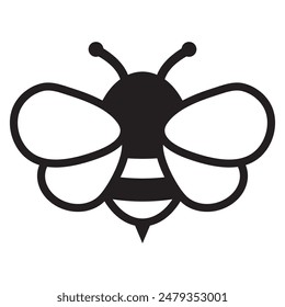 Honey Bee icon. Insect character. Cartoon flying bee.