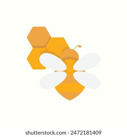 honey bee icon, isolated flat colored environment icon set