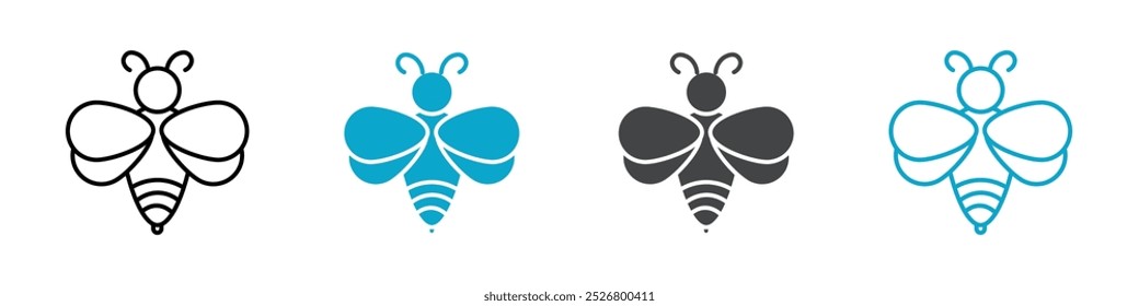 honey bee icon isolated on white background