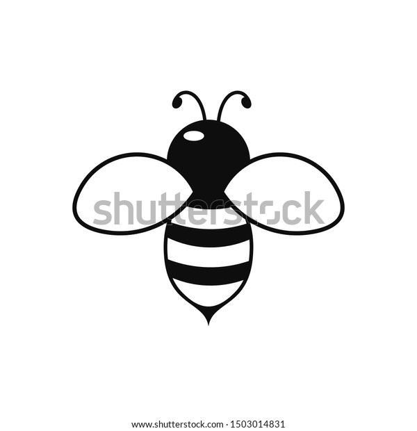 Honey Bee Icon Isolated On White Stock Vector (Royalty Free) 1503014831