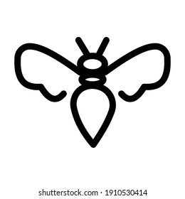 Honey bee icon isolated vector illustration. High-quality black style vector icon
