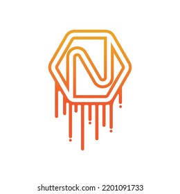 Honey and bee icon logo vector animal design and illustration 