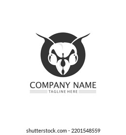 Honey and bee icon logo vector animal design and illustration 