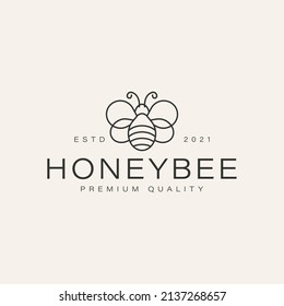 Honey bee icon sign symbol hipster vintage logo design vector illustration