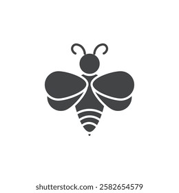 honey bee icon simple thin line vector