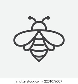 Honey Bee icon. Bee Symbol . Vector silhouette of a honey bee sign. Vector illustration