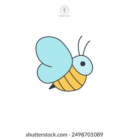 Honey bee icon symbol vector illustration isolated on white background