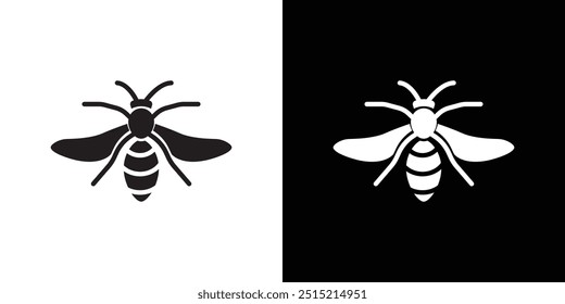 Icono de abeja de miel Ilustración plana de línea delgada