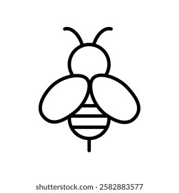 honey Bee icon Thin line art isolated