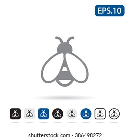 Honey bee icon. Vector eps 10.