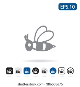 Honey bee icon. Vector eps 10.