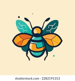 honey bee icon vector ,Health company logo , cartoon