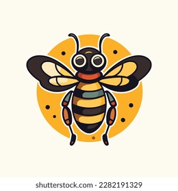 honey bee icon vector ,Health company logo , cartoon