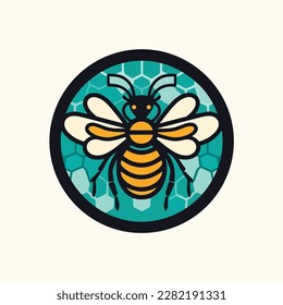 honey bee icon vector ,Health company logo , cartoon