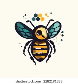 honey bee icon vector ,Health company logo , cartoon