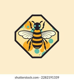 honey bee icon vector ,Health company logo , cartoon