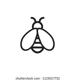 Honey bee icon. Vector illustration.