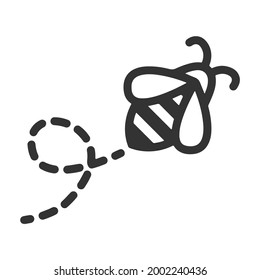 Honey bee icon. Vector illustration.
