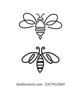 Icono de miel y abeja, vector, ilustración.