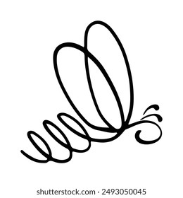 Honey bee icon. Vector illustration isolated on a white background. Hand drawn doodle of a bee. Honey Bee Tattoo