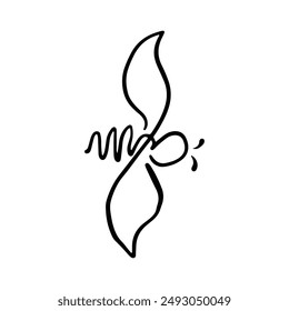 Honey bee icon. Vector illustration isolated on a white background. Hand drawn doodle of a bee. Honey Bee Tattoo