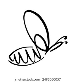 Honigbienen-Symbol. Vektorillustration isoliert auf weißem Hintergrund. Handgezeichnetes Doodle einer Biene. Honigbienen-Tattoo