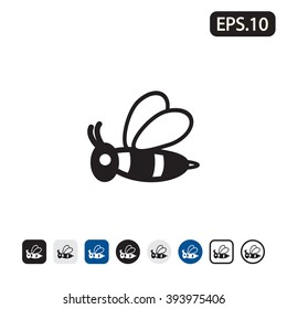 Honey bee icon. Vector illustration.