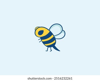 Honey bee Icon. Honey bee Vector. Honey and bee labels for honey logo products. Isolated insect icon. Flat style Flying bee vector illustration