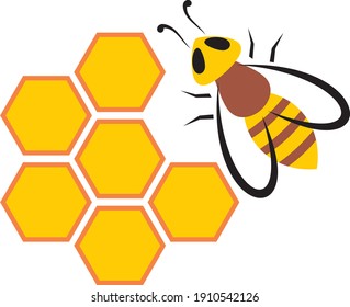 honey bee icon white isolated